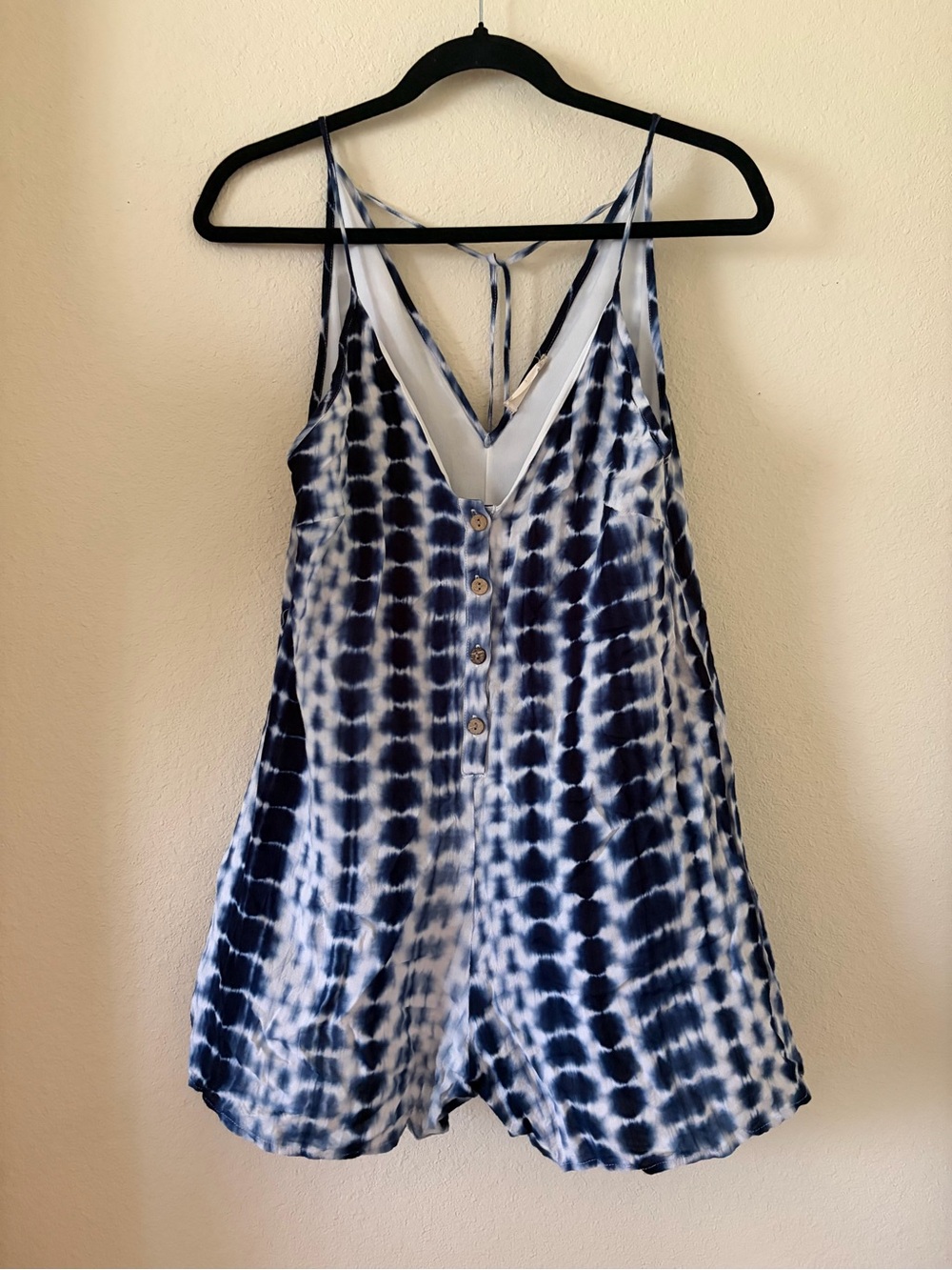 Altar'd State Blue and White Tie-Dye Romper- Small